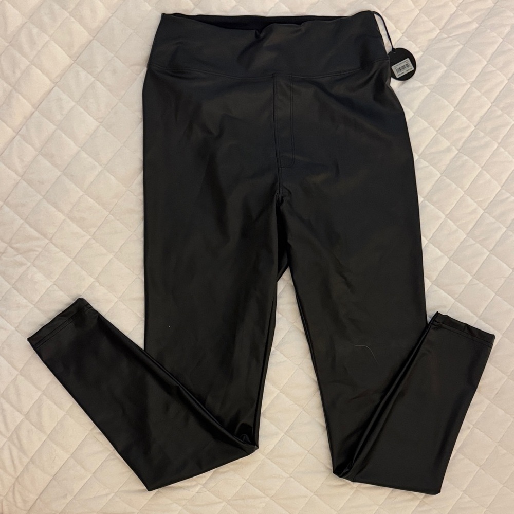 Aerie Black  Faux Leather Leggings